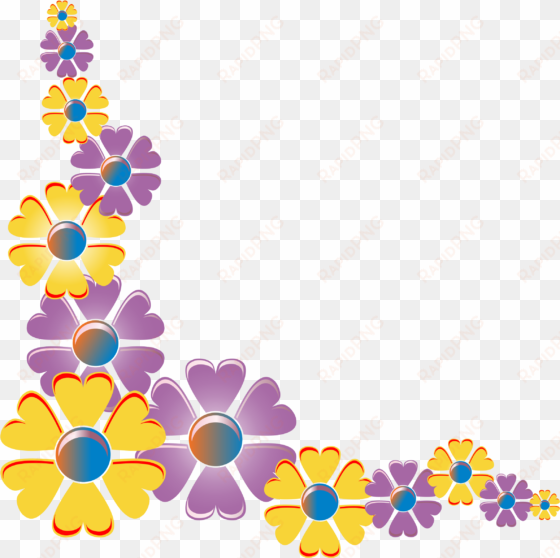 flower corner variation - clip art flowers