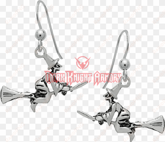 flying witch earrings - earrings: sterling silver fly free witch earrings (ss12)