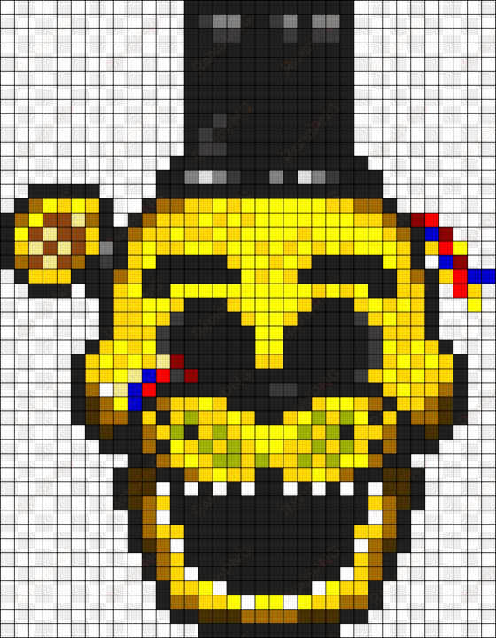 fnaf golden freddy perler bead pattern / bead sprite - fnaf pixel art golden freddy