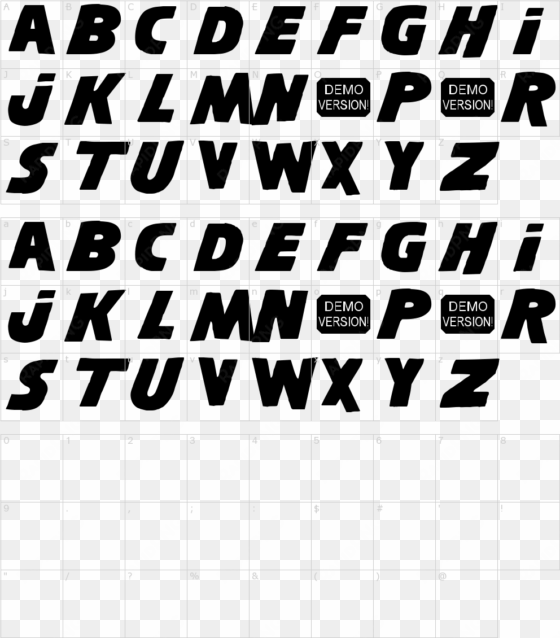font characters - shining font
