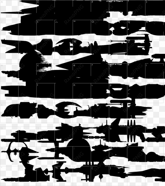 font characters - silhouette