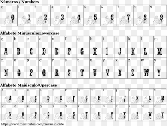 font details mermaid cute - font