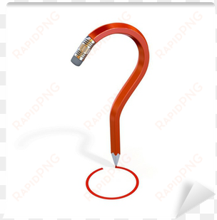 fotomural lápiz de curvatura en el signo de interrogación - illustration