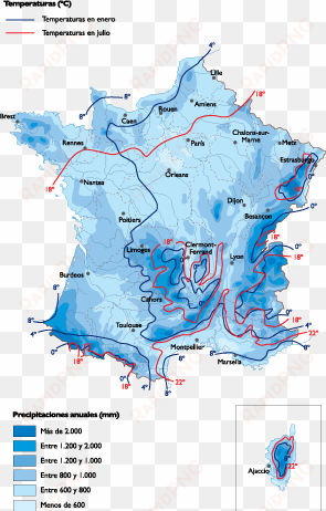 france climate map - france