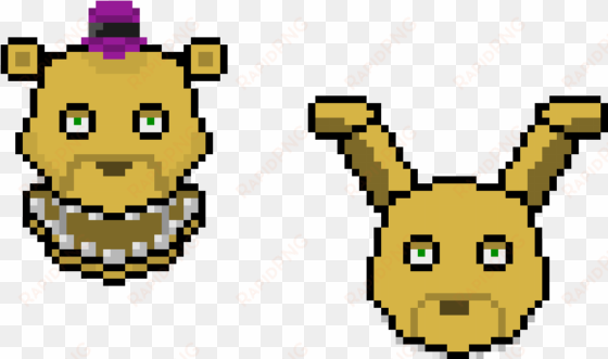fredbear and spring bonnie - pixel art