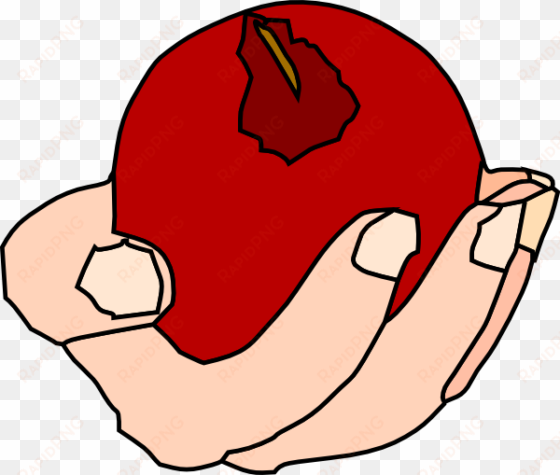 free vector red apple clip art - food in hand clipart
