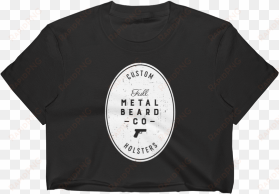 full metal beard distressed american flag women's crop - t-shirt