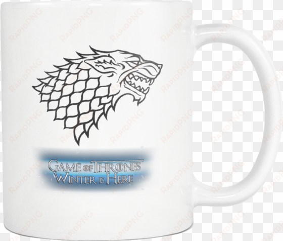 game of thrones stark sigil,11oz white ,ceramic mug - game of thrones symbols stark