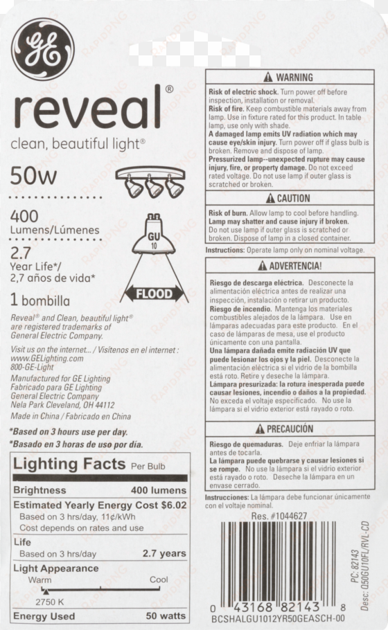 ge lighting 82143 50-watt reveal with halogen floodlight - ge lighting 97664 25-watt 240-lumen specialty t4 halogen