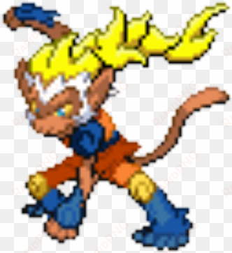 gold hair dude infernape - project pokemon aura infernape