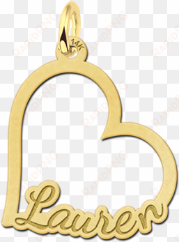 gold heart shaped name pendant - gold