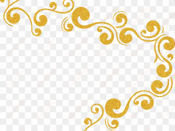 gold swirl cliparts - border gold glitter png