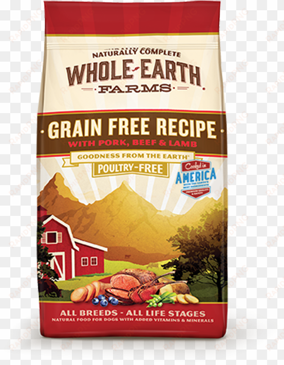 grain free recipe with pork, beef & lamb - whole earth farms dog food