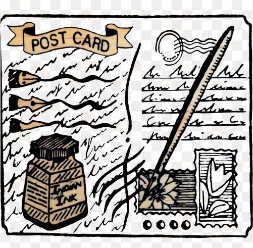 great impressions rubber stamp indian ink postcard - rubber stamping