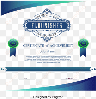 green certificate template, vector png, graduation - portable network graphics
