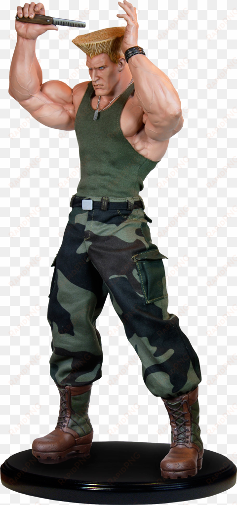 guile mixed media statue - imagem do guile estatueta