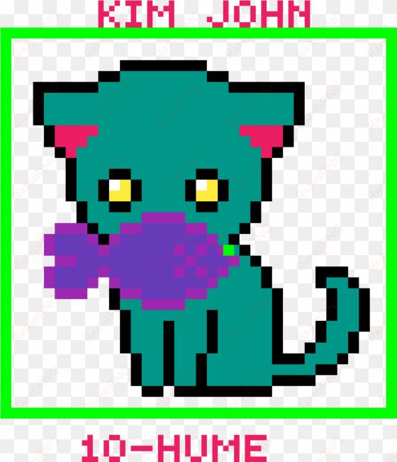 hahaha - purple cat pixel art