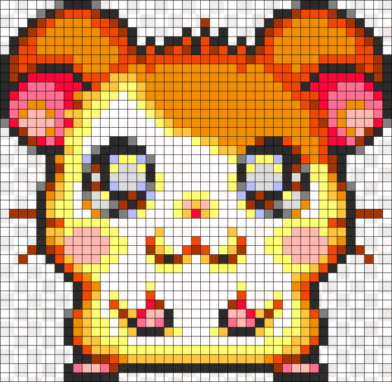 hamtaro ham ham perler bead pattern / bead sprite - cute hamtaro pixel art