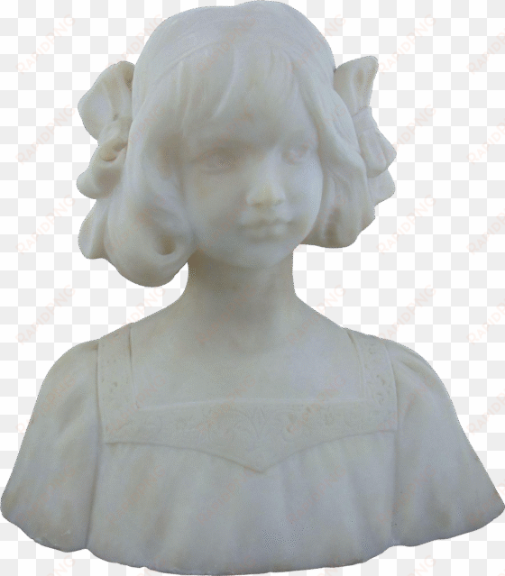 hand carved marble bust of a young girl-19th c - bust