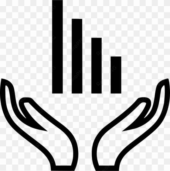 hands bars analyze report open comments - hands with gears icon