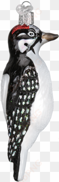 hanging hairy woodpecker ornament - downy woodpecker