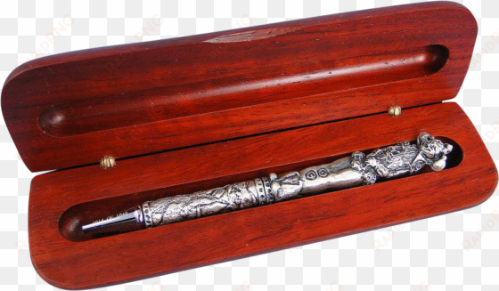 harmony kingdom pewter pen april's fool in wooden box