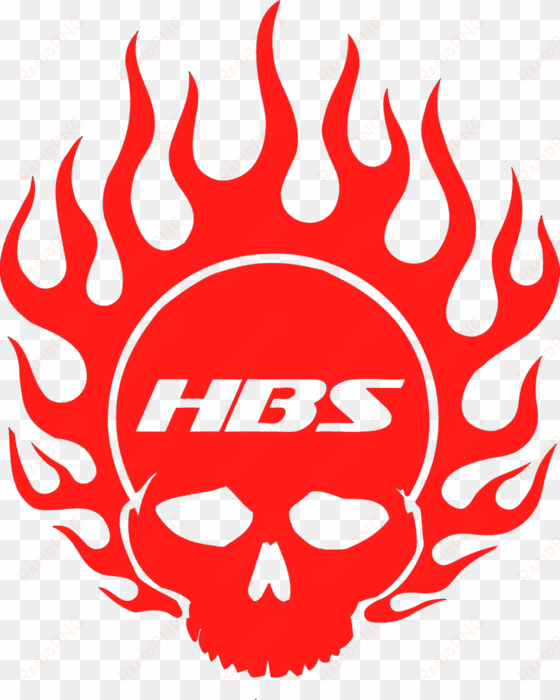 hbs flaming skull decal - hell bent steel