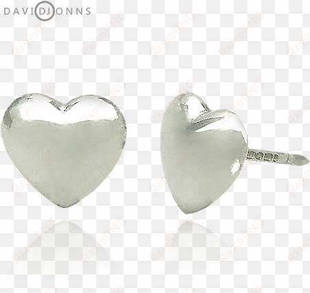heart stud earrings in sterling silver david jonns - heart stud