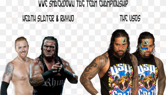 heath slater & rhyno - usos wrestling
