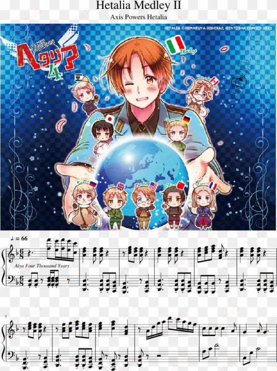 hetalia medley ii sheet music 1 of 10 pages - hetalia resting with japan