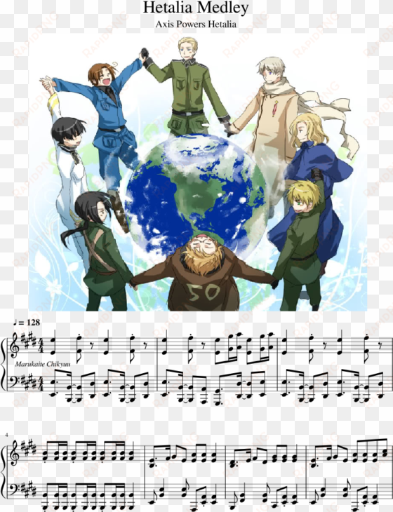 hetalia medley sheet music 1 of 11 pages - anime around the world