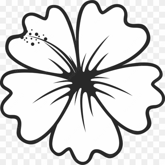 hibiscus outline rubber stamp - postage stamp