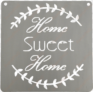 home sweet home silver metal mantra display - olive wreath