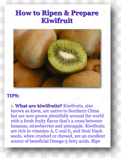 how to ripen and prepare kiwifruit picture book directions - hobby