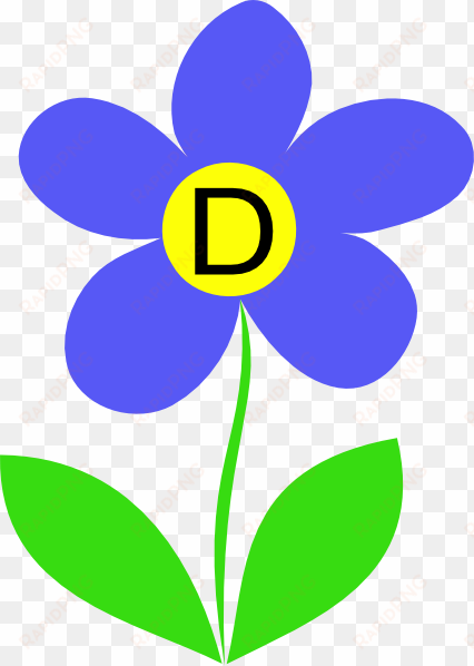 how to set use blue flower letter d svg vector - flower clip art