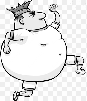 hoy salí a correr despues de jugar un partido de fútbol - running fat man cartoon png