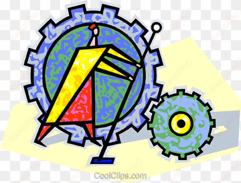 human form with mechanical gears royalty free vector - simple machines clip art
