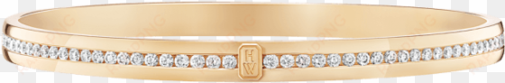 hw logo by harry winston, yellow gold diamond bracelet - bangle