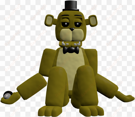 i made golden freddy in blender - cartoon