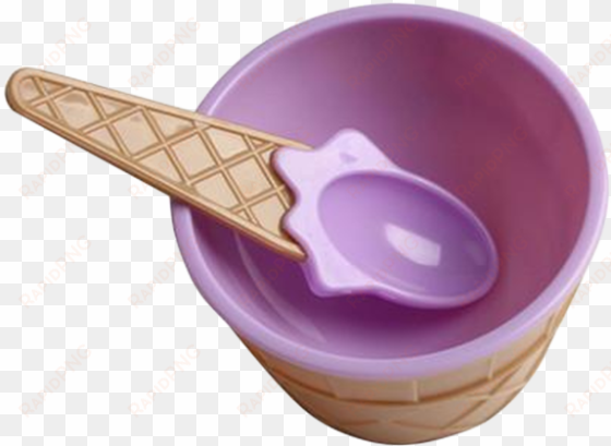 ice cream bowl & spoon set - purple children's plastic ice cream bowls spoons set