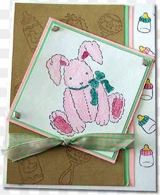 if you want, you can also stamp an image to the envelope - invitaciones para baby shower