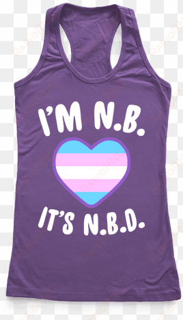 i'm n.b., it's n.b.d. (transgender flag) tote bag: