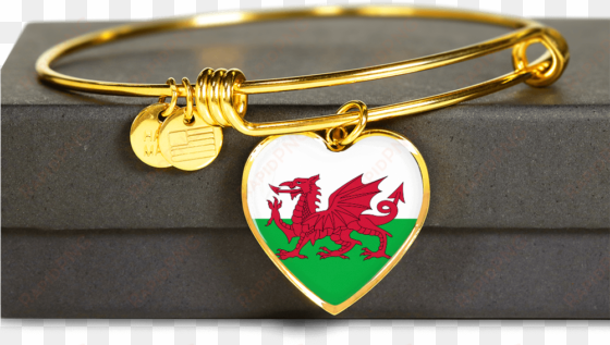 image of wales flag golden heart jewelry nn8 - 3drose ht 158289 1 flag of wales welsh red dragon on