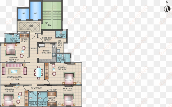 images for cluster plan of damji shamji mahavir orion - floor plan
