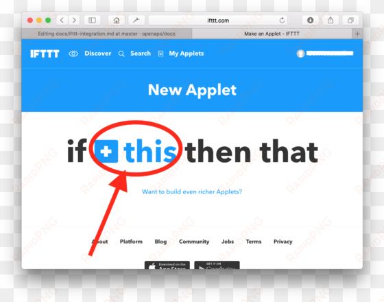 in the next screen, type "button" in the search field - ifttt