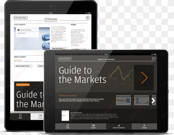 ipad video screen - jp morgan insights app