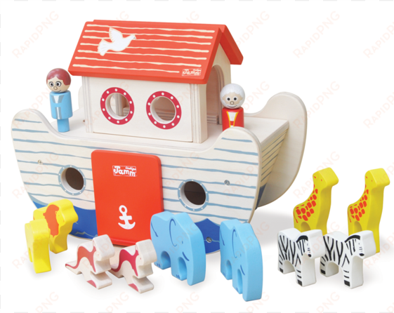 jammtoys, 12 months plus - indigo jamm noah's wooden ark