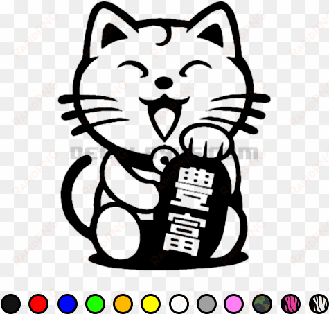 jdm decals - chinese lucky cat outline