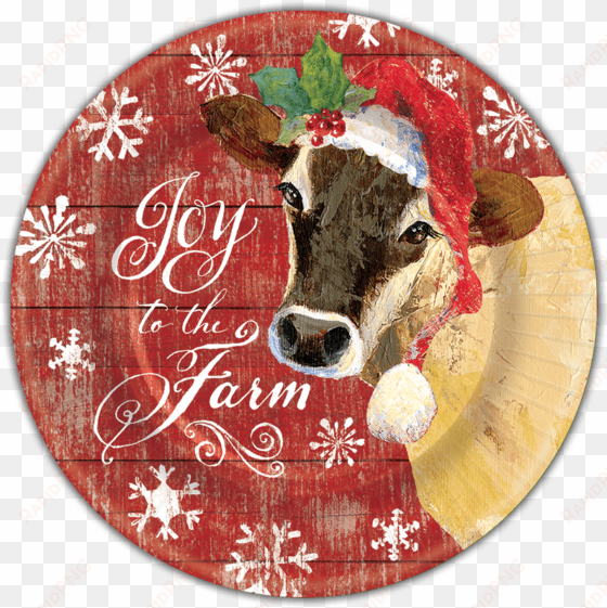 joy to the farm dessert plates - holiday