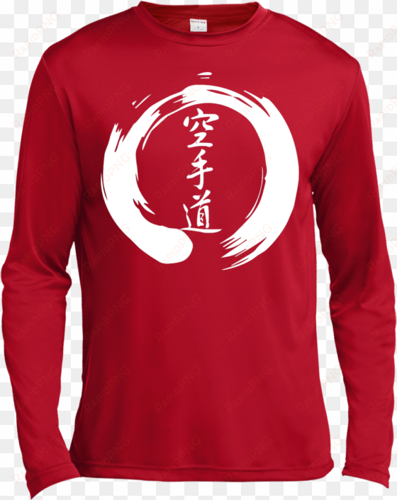 karate-do kanji zen enso long sleeve moisture wicking